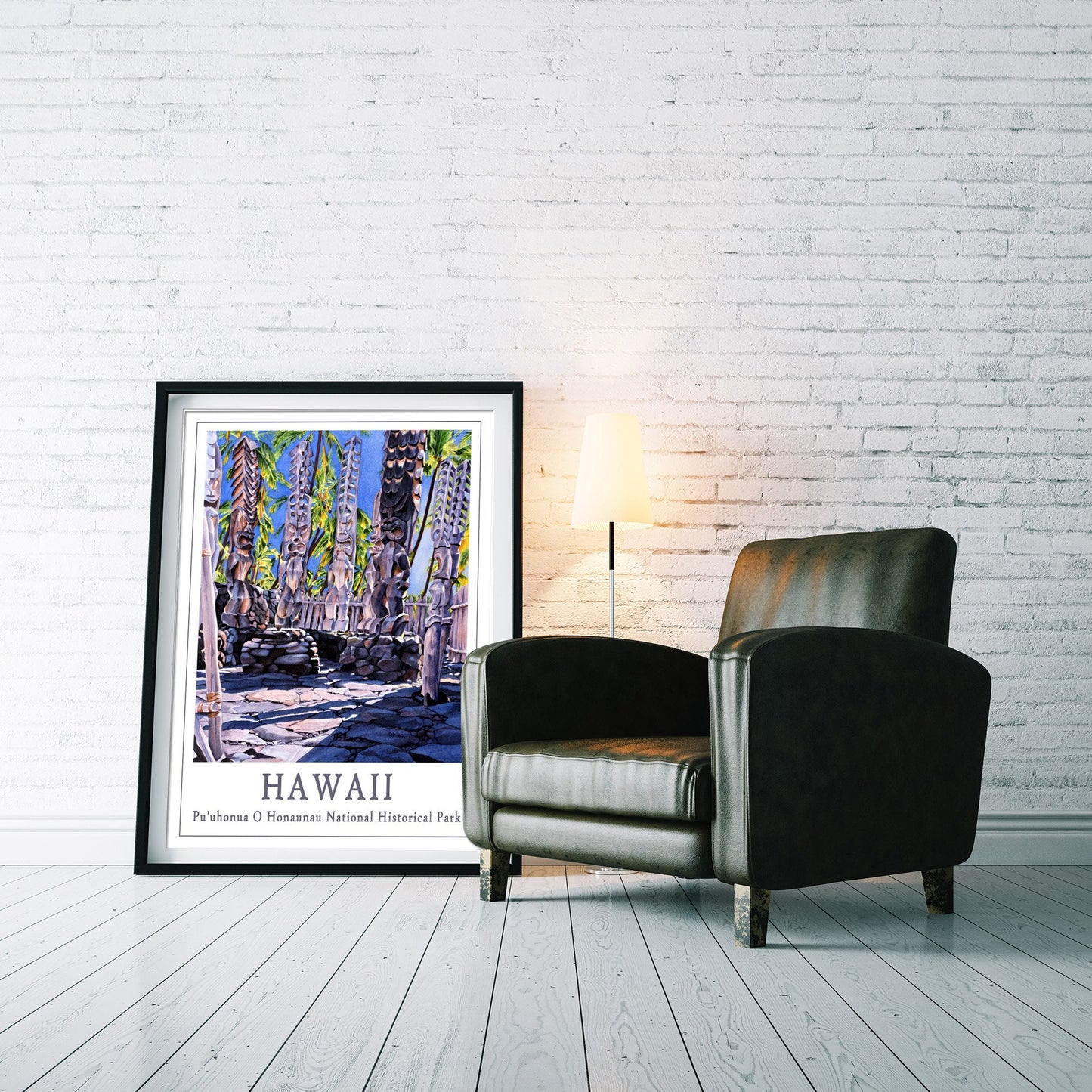 Tiki Travel Poster Hawaiian Art