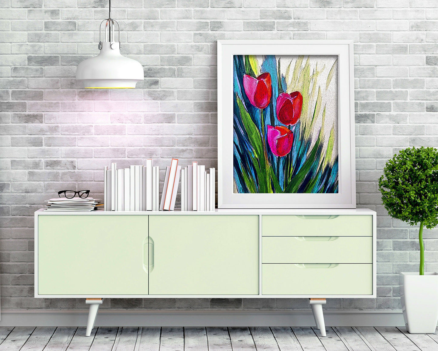 Contemporary Abstract Tulip Print