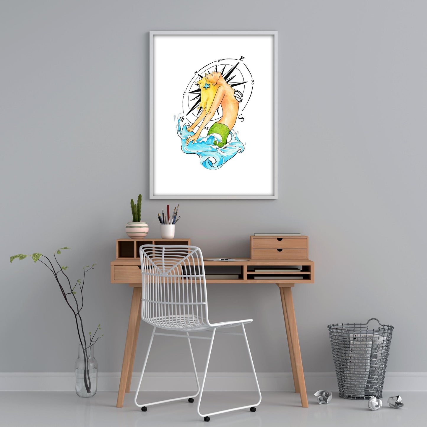 Pin Up Art Mermaid Tattoo Flash Print