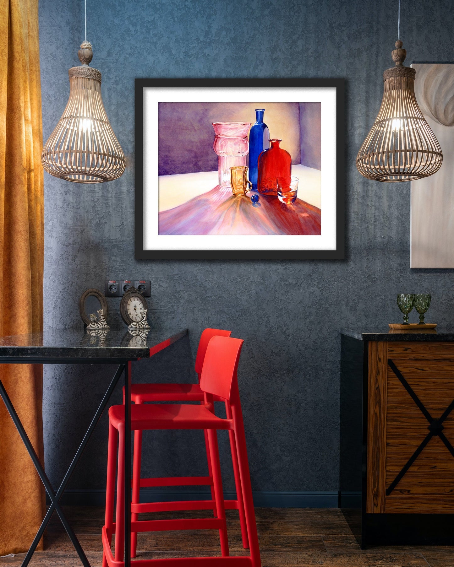 Antique Glass Painting Print