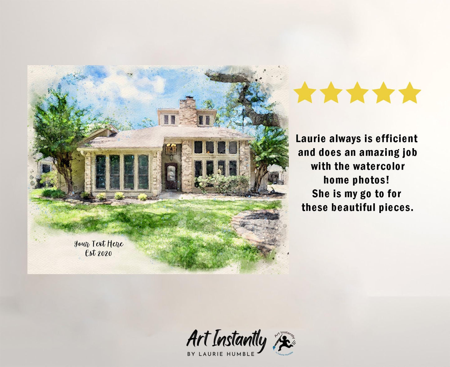 Custom Watercolor House Printable Gift