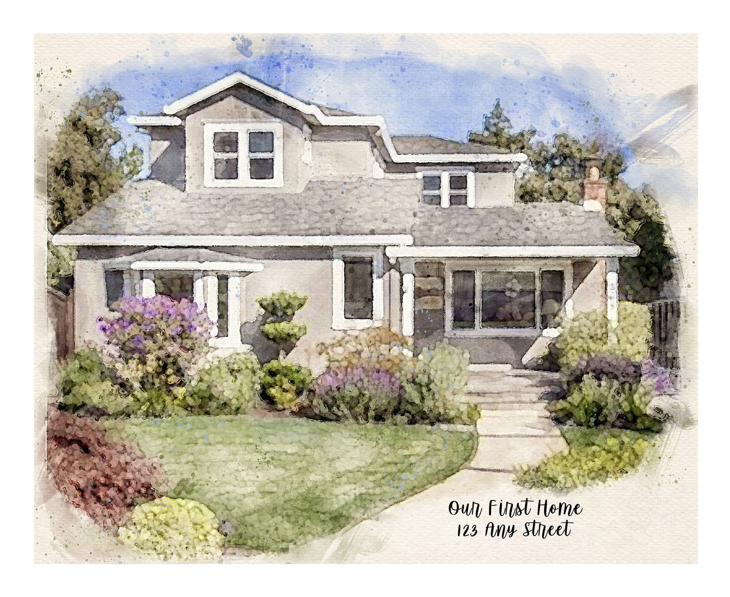 Watercolor House Painting Digital Print