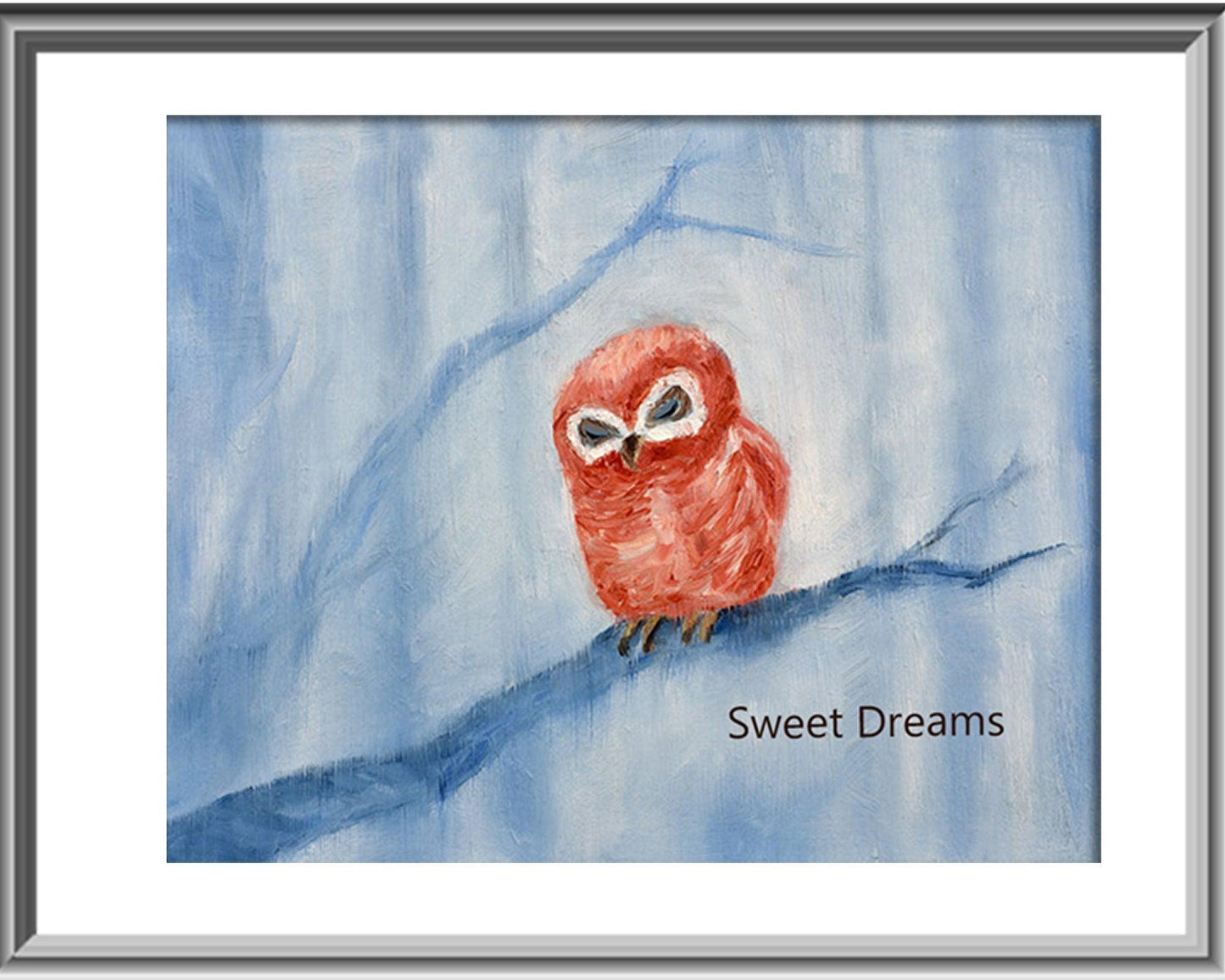 Owl Nursery Wall Art Set of 2 Prints