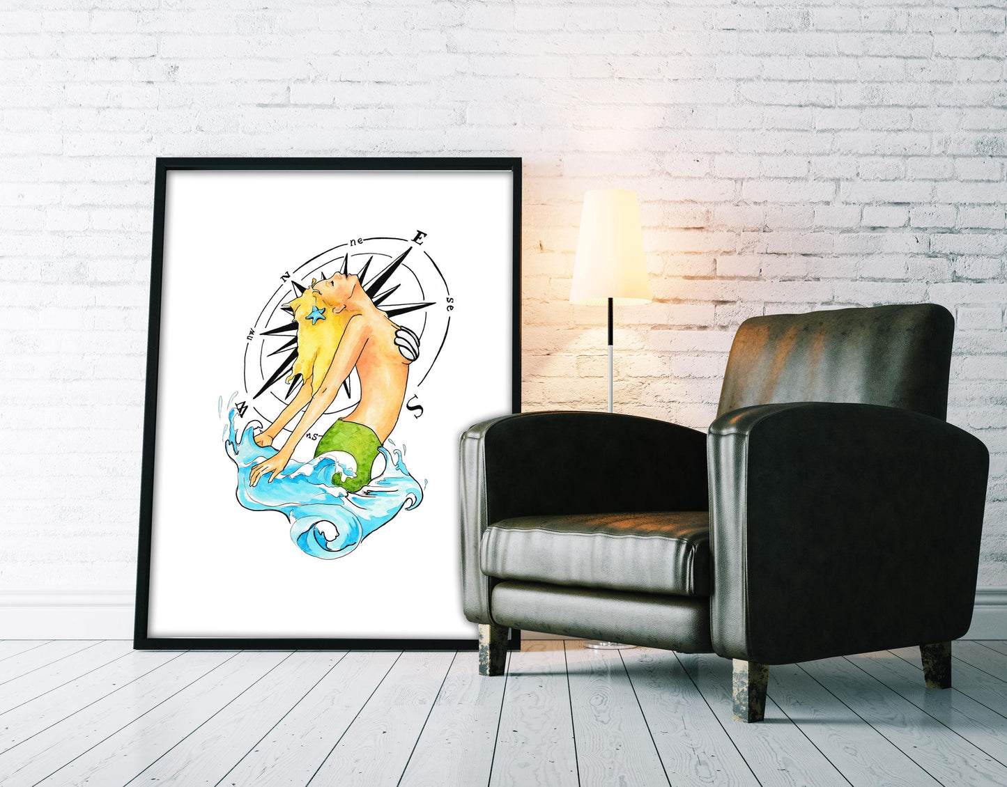 Pin Up Art Mermaid Tattoo Flash Print
