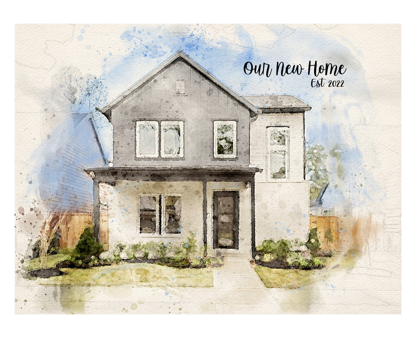 Custom Watercolor House Printable Gift