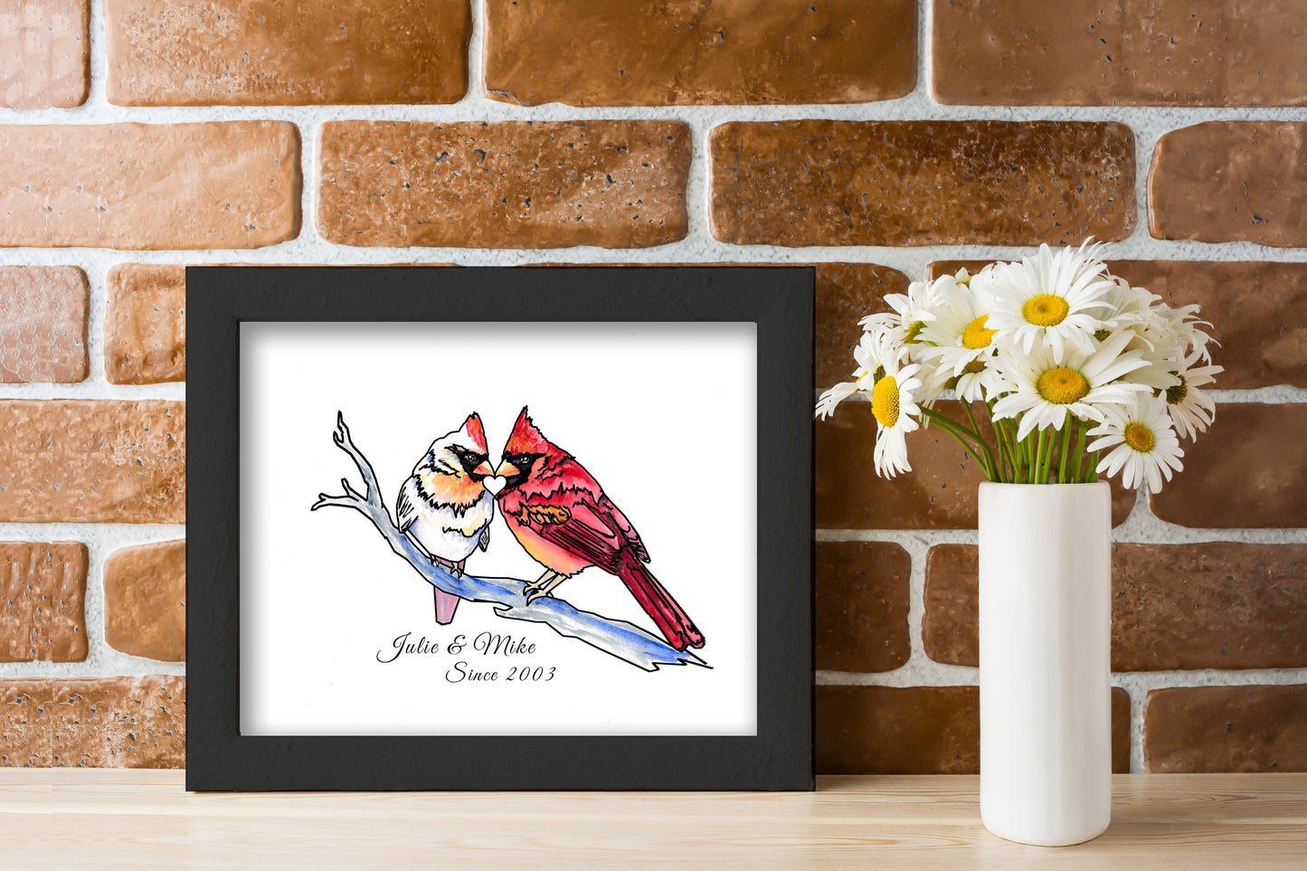 Custom 1st Anniversary Gift Cardinal Print