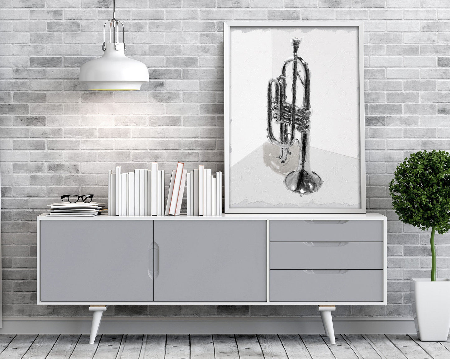 Trumpet Painting Digital Print