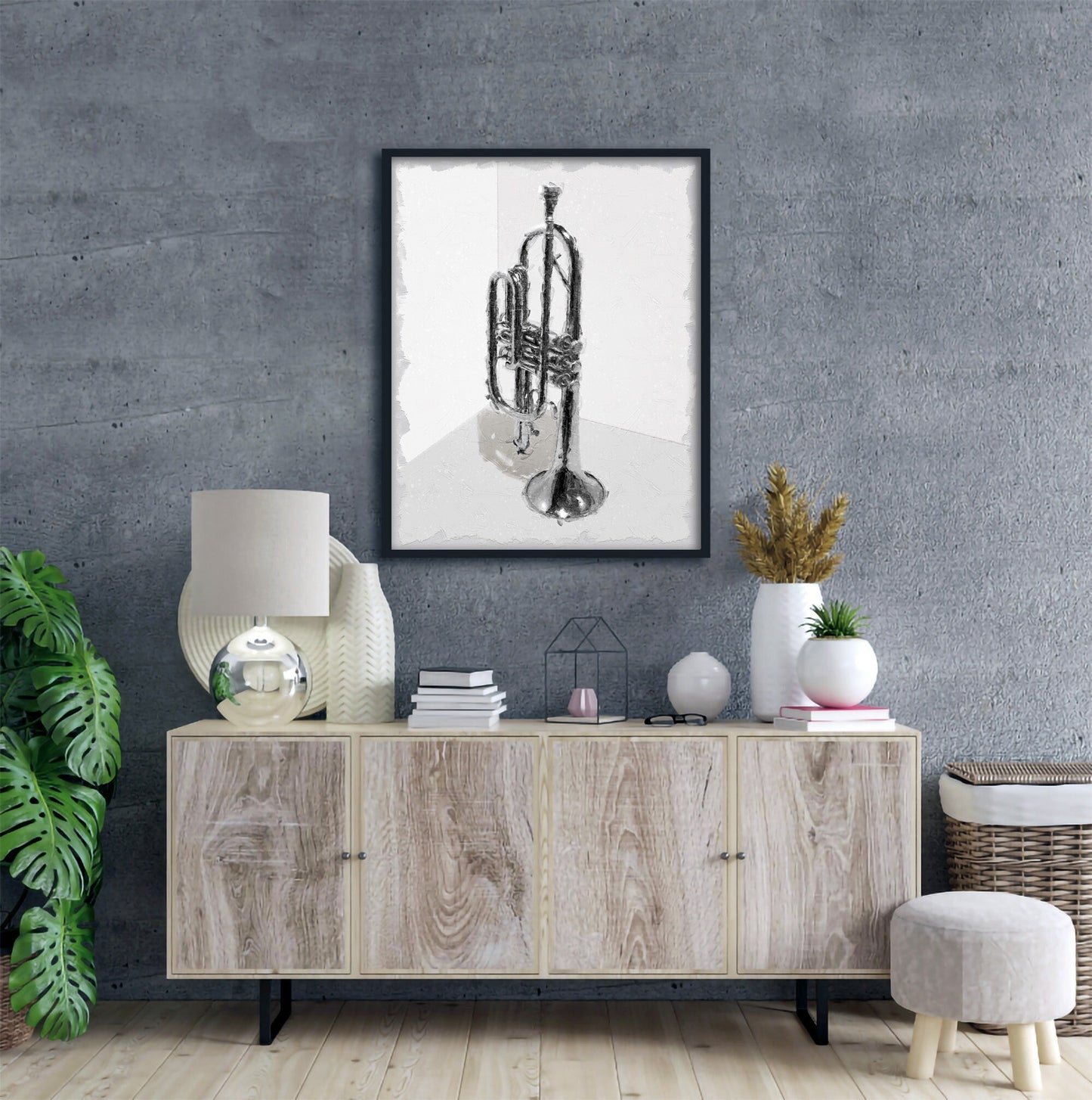 Trumpet Painting Digital Print