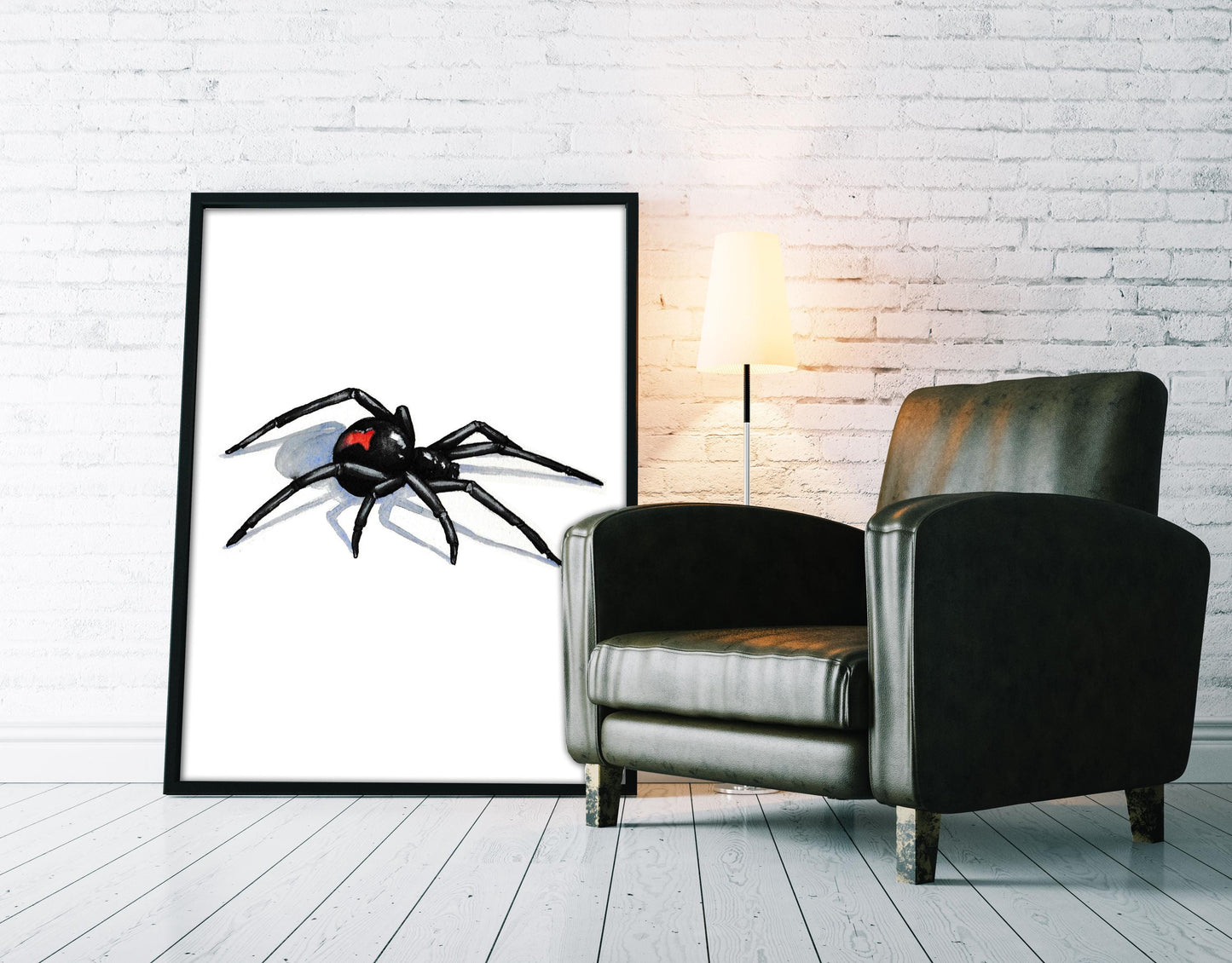 Black Widow 3D Spider Tattoo Flash Print