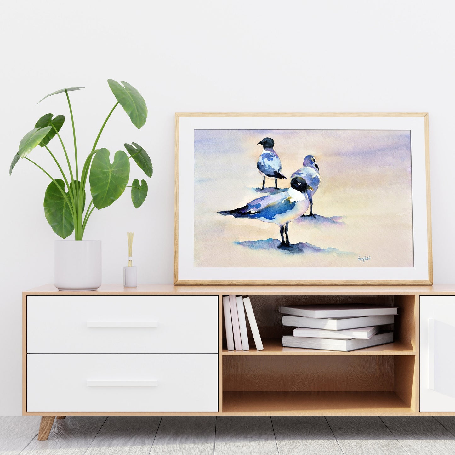Printable Bathroom Seagull Painting
