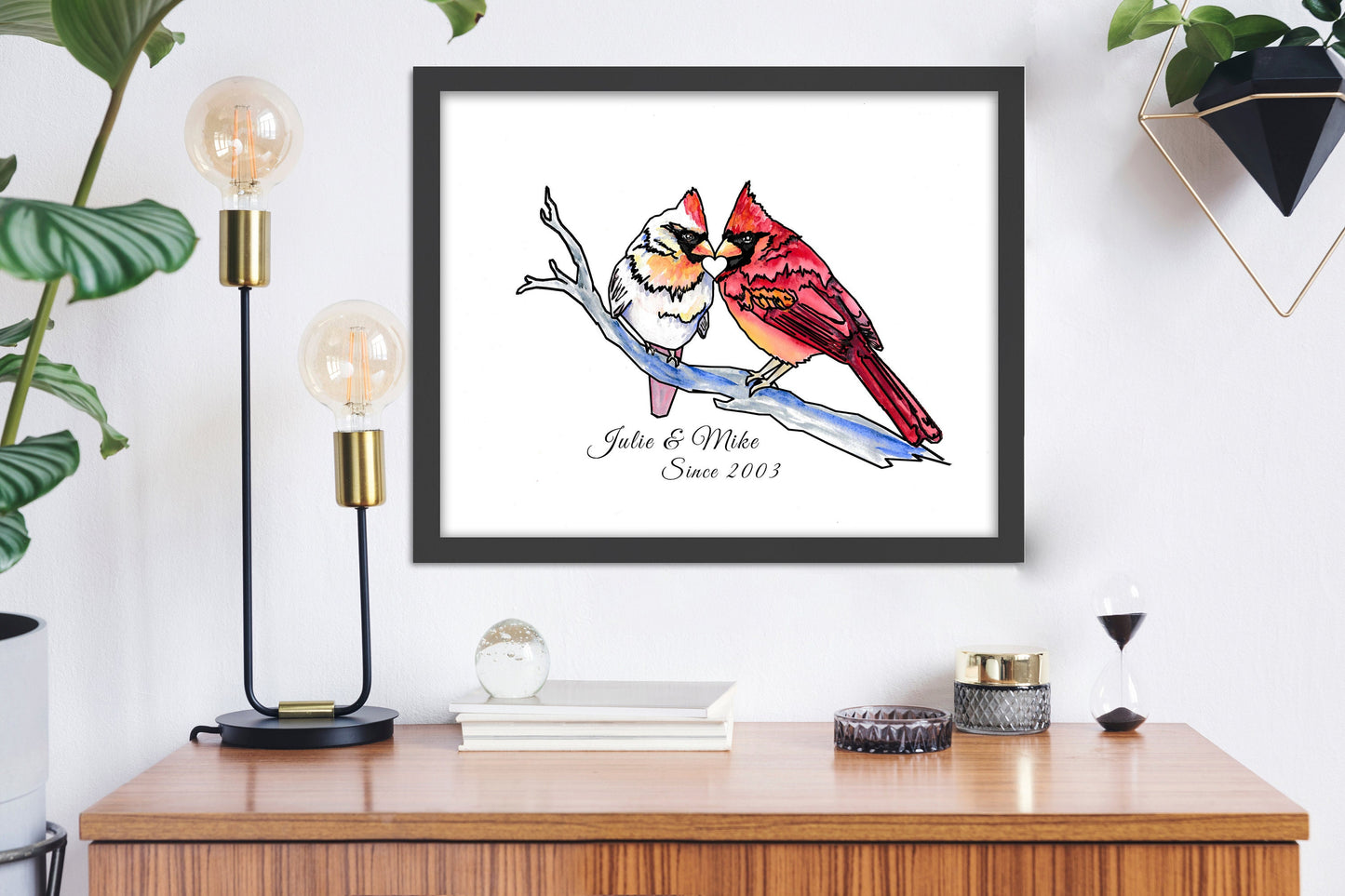 Custom 1st Anniversary Gift Cardinal Print