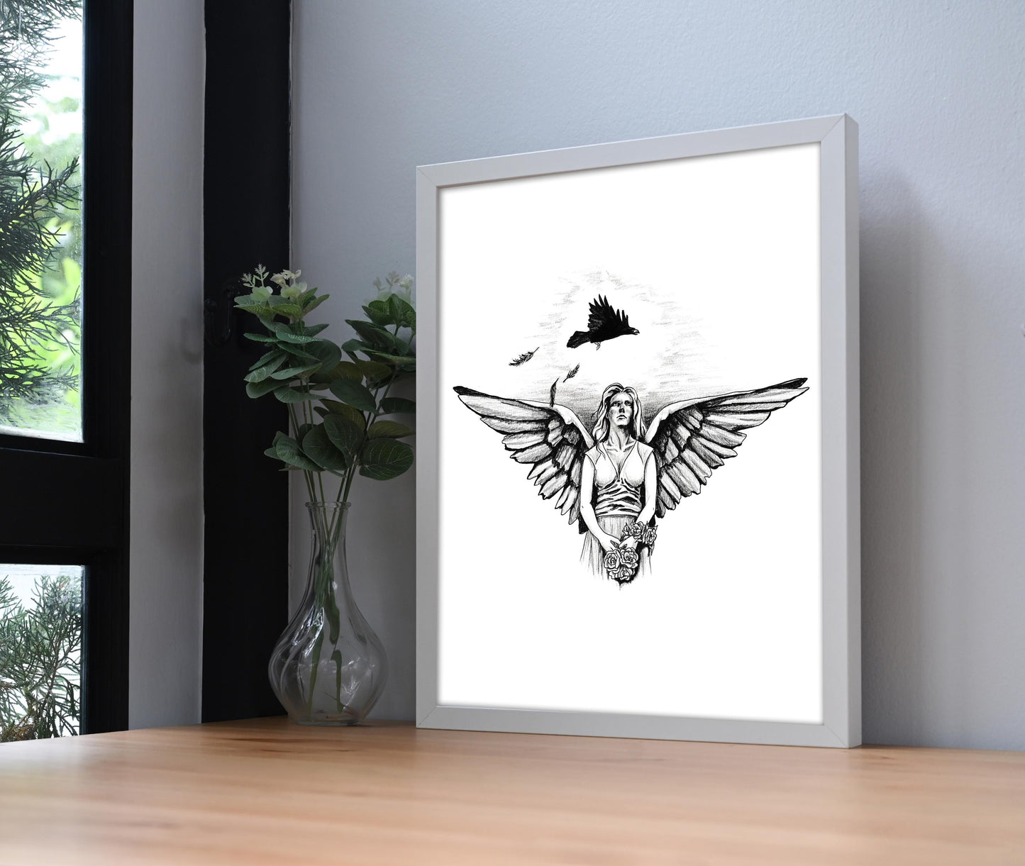 Gothic Angel Tattoo Flash Print
