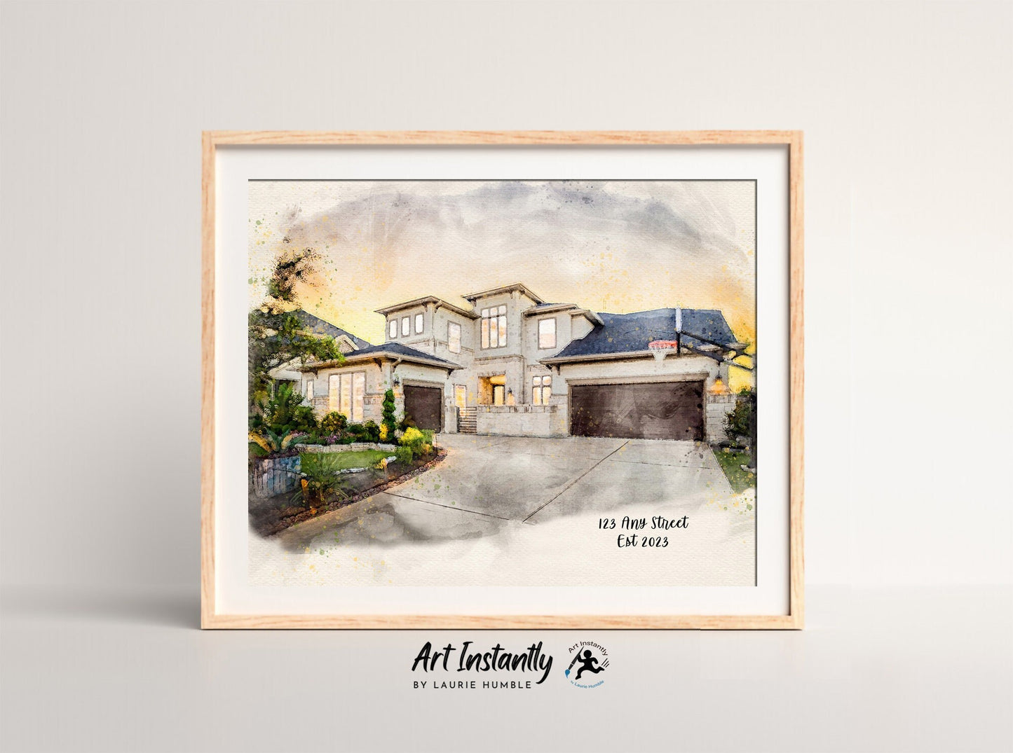 Custom Watercolor House Printable Gift