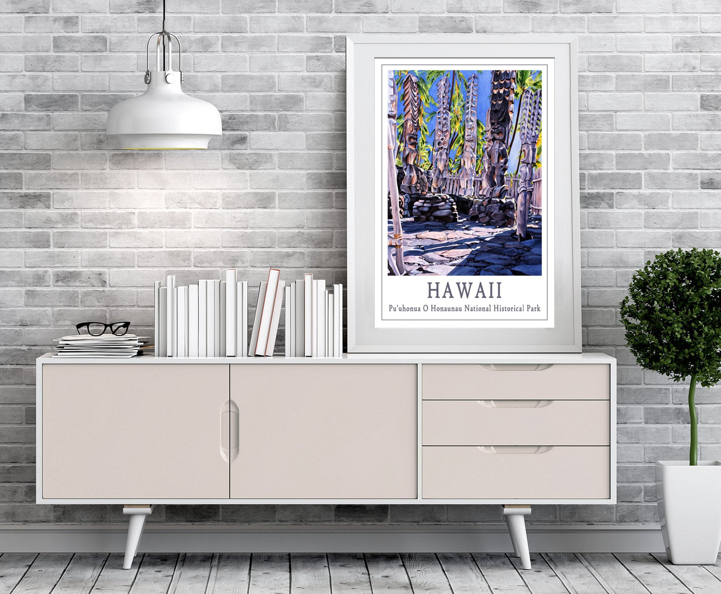 Tiki Travel Poster Hawaiian Art