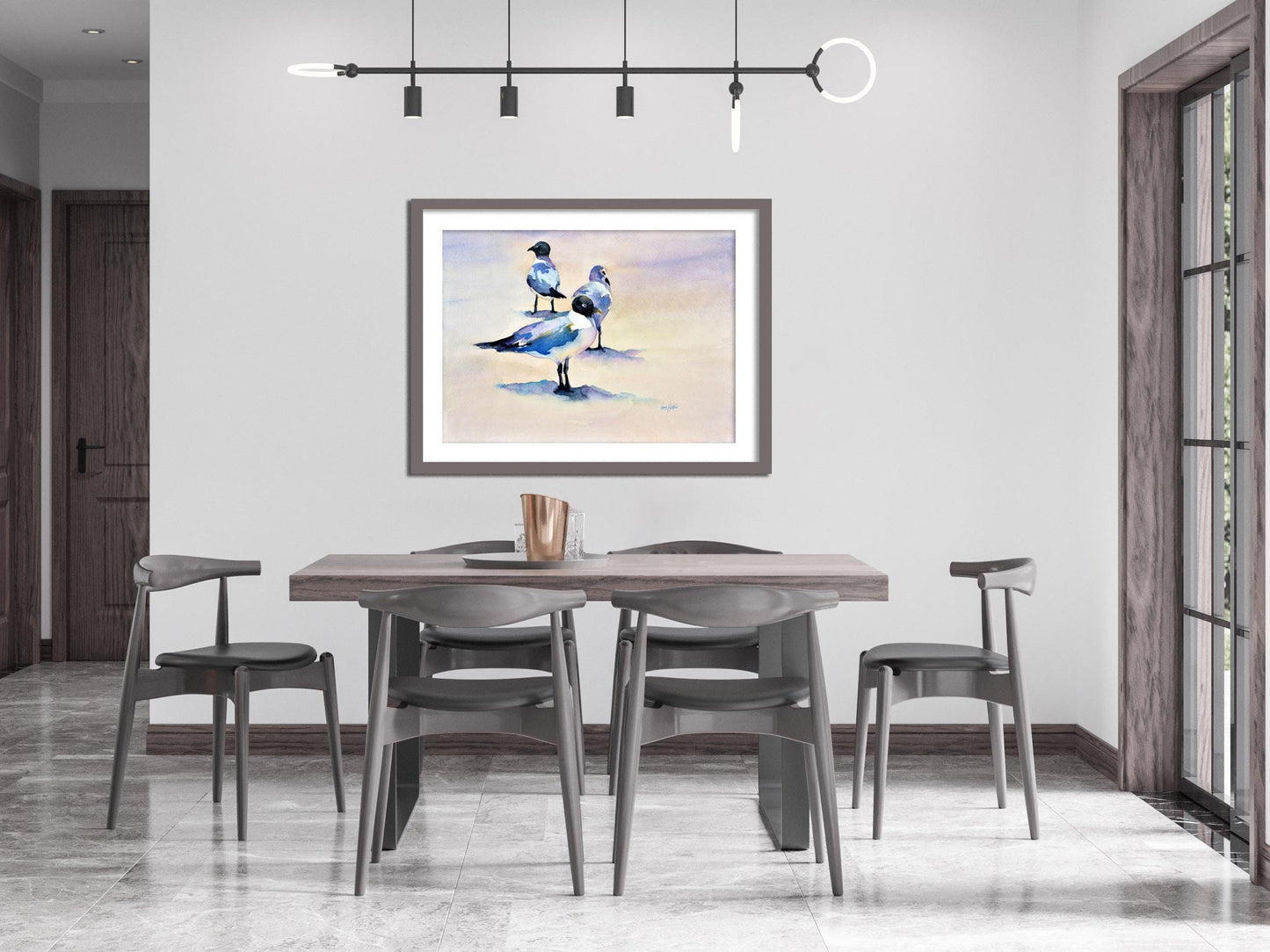 Printable Bathroom Seagull Painting