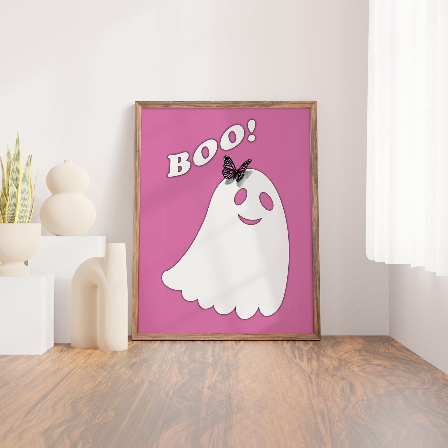 Pink Halloween Wall Art Set of 5