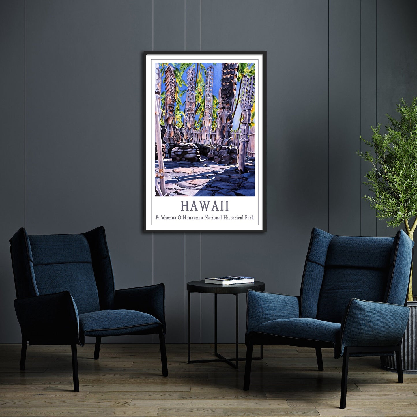 Tiki Travel Poster Hawaiian Art