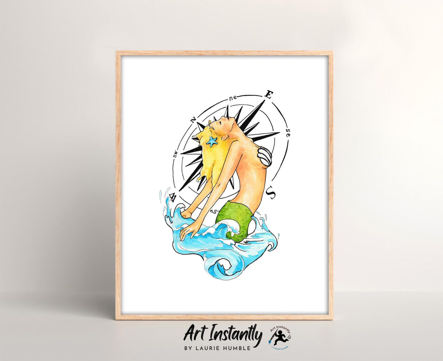 Pin Up Art Mermaid Tattoo Flash Print
