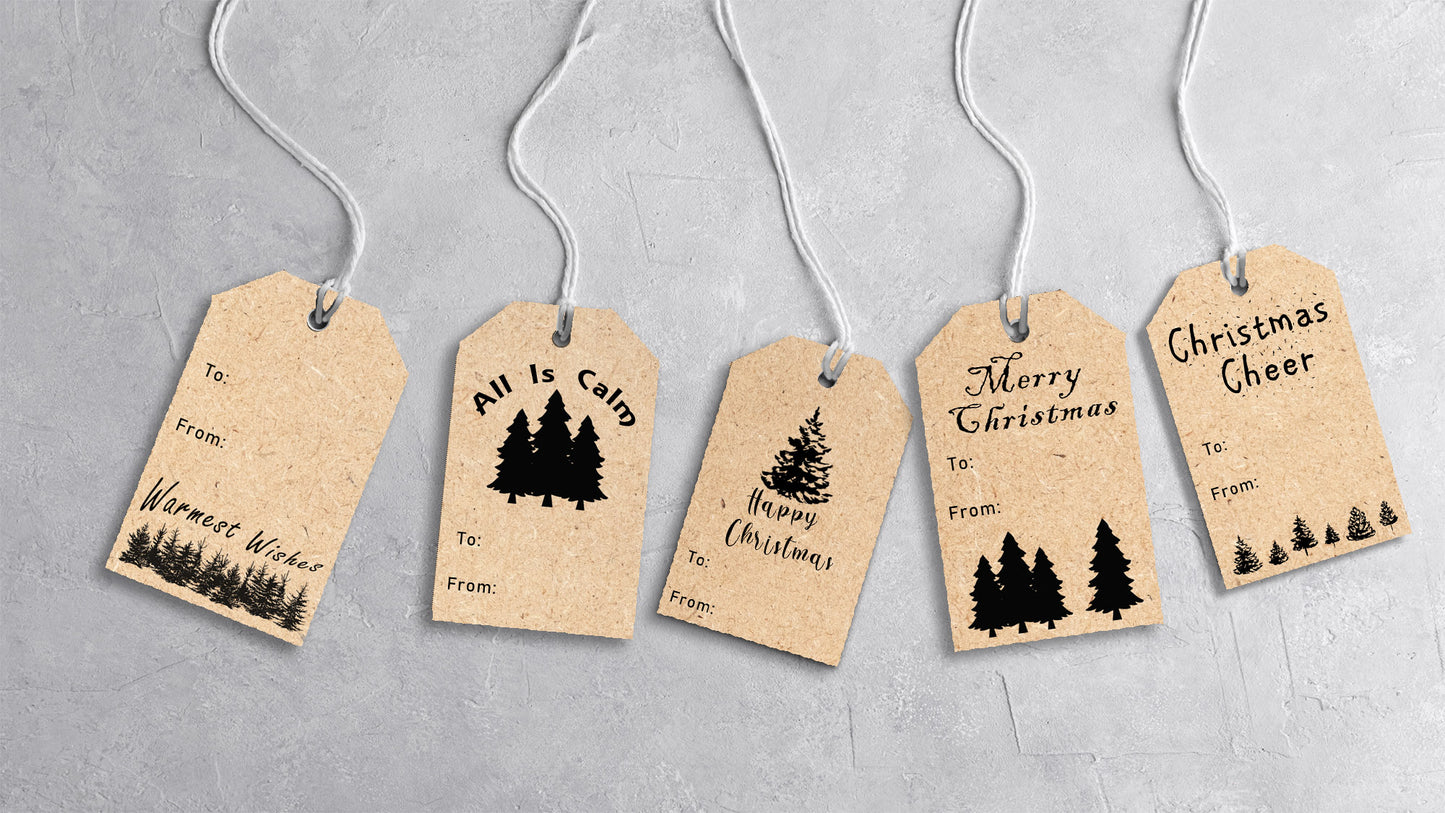 Vintage Christmas Tree Gift Tags