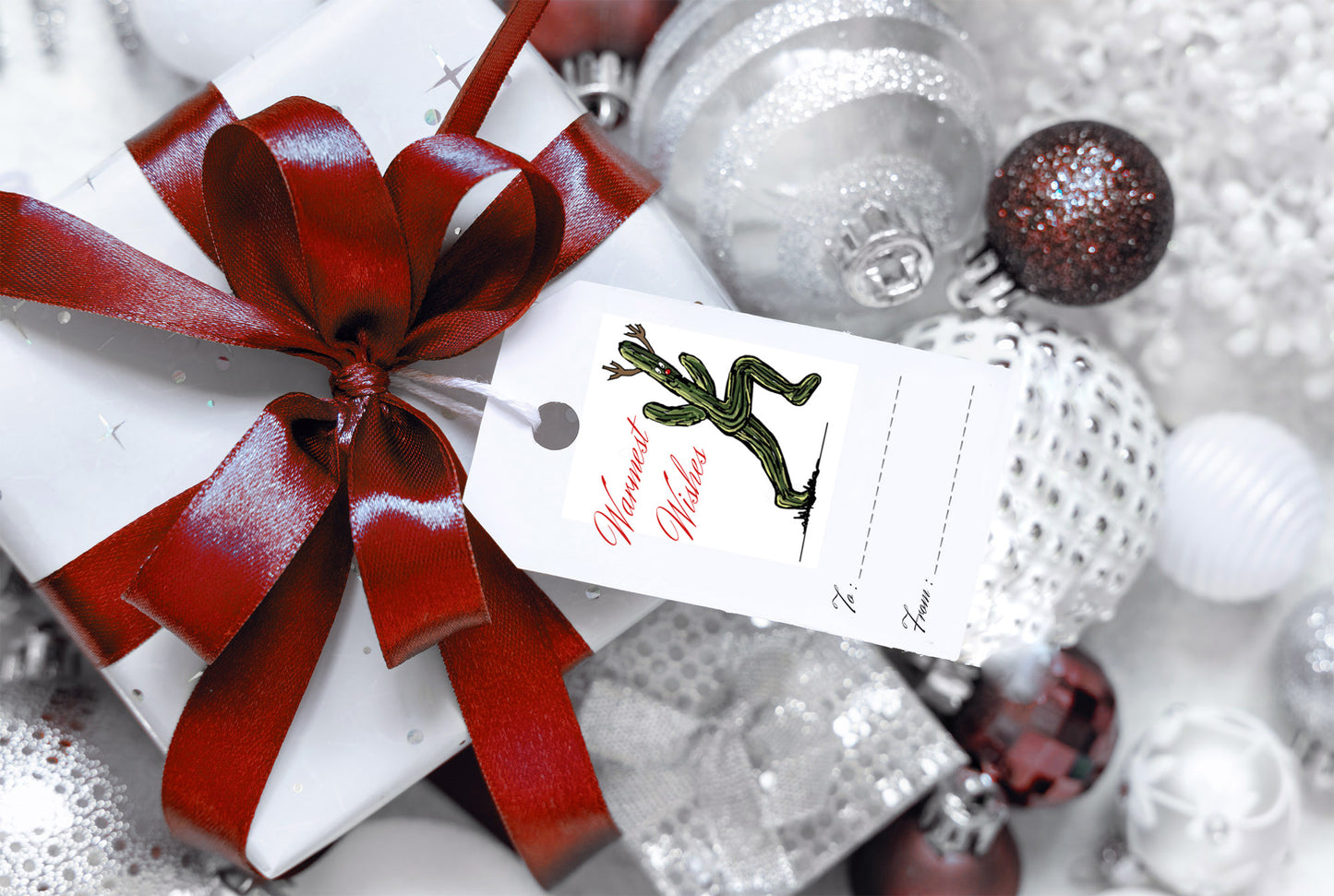 Funny Saguaro Cactus Printable Holiday Labels