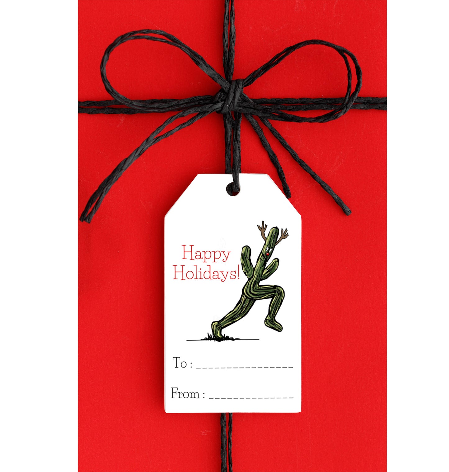 Funny Saguaro Cactus Printable Holiday Labels