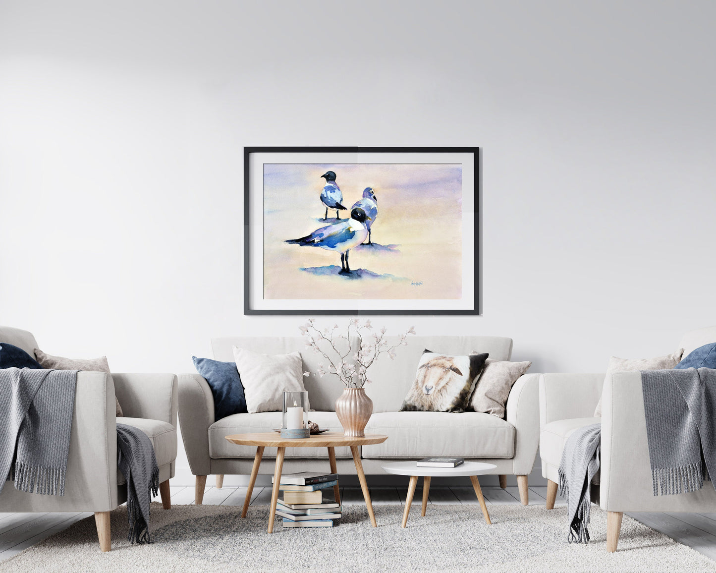 Printable Bathroom Seagull Painting