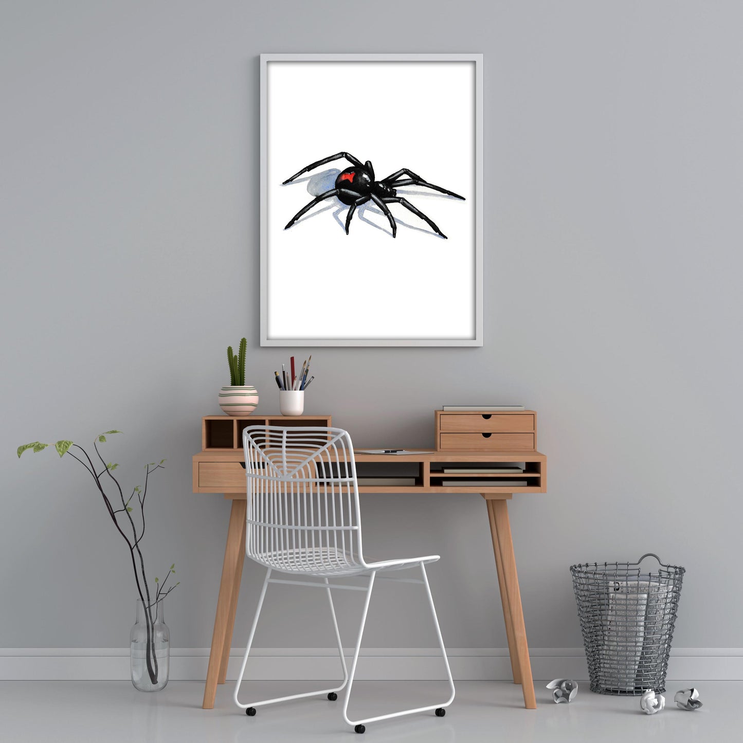 Black Widow 3D Spider Tattoo Flash Print