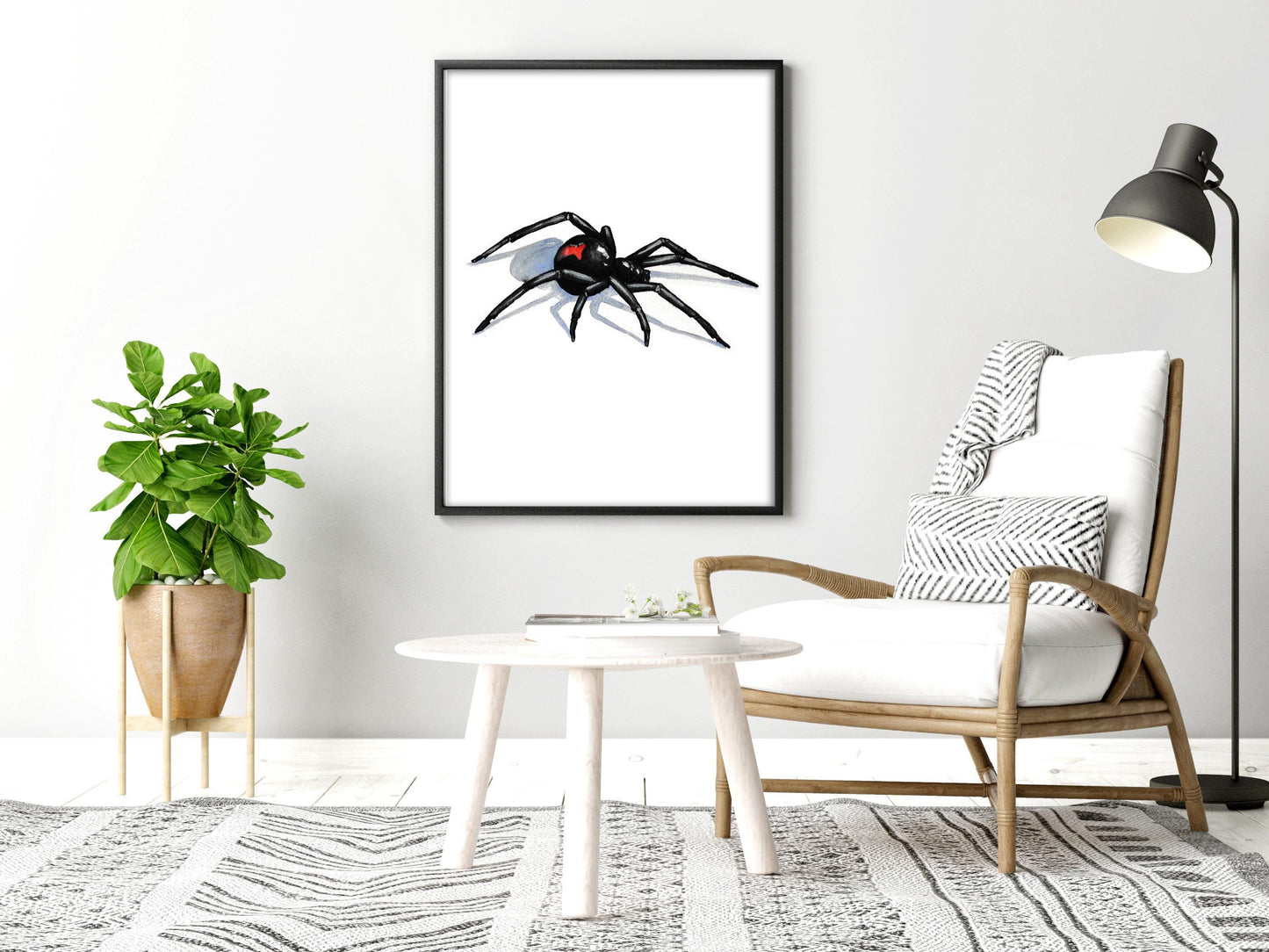 Black Widow 3D Spider Tattoo Flash Print