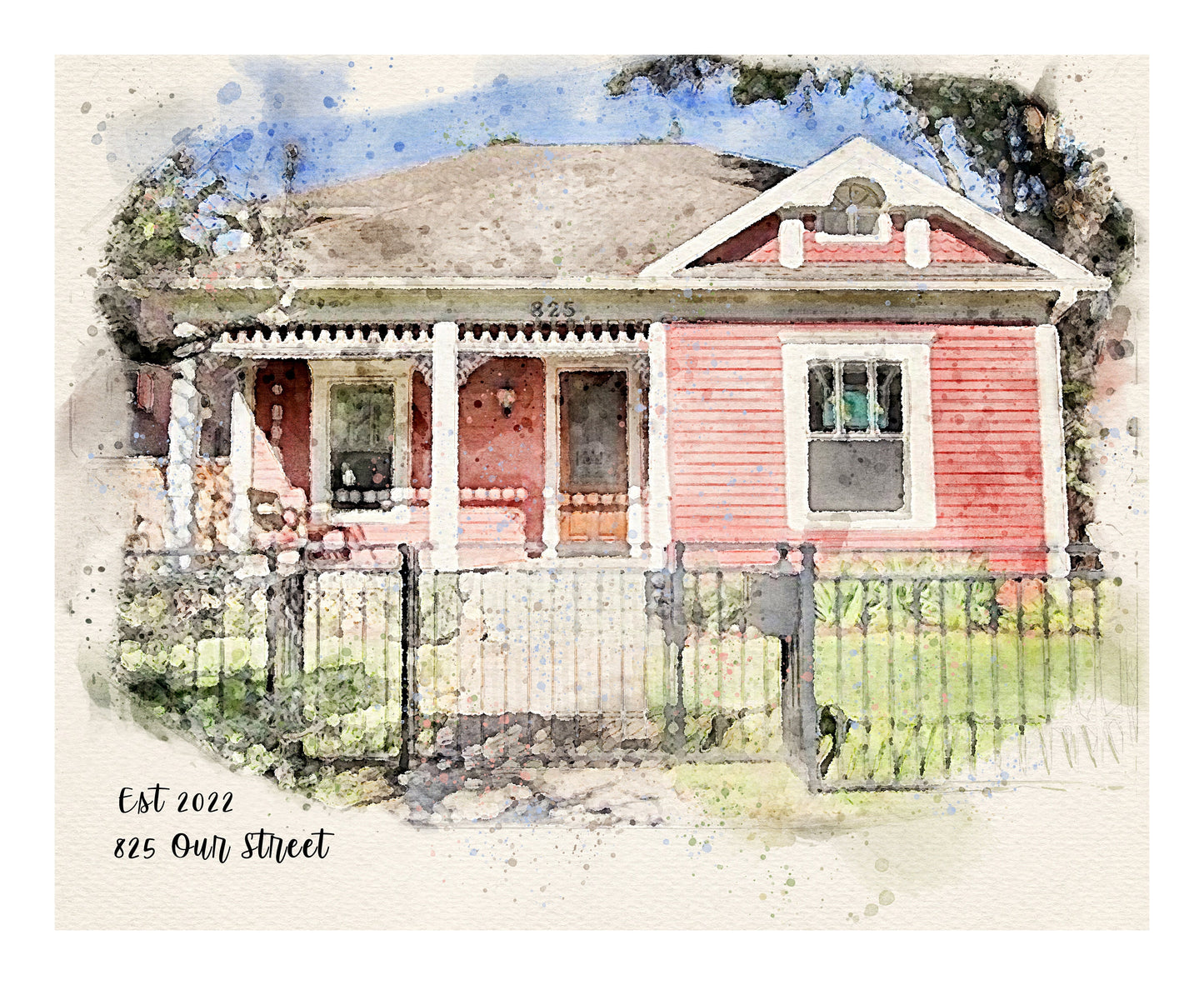 Custom House Portrait Print