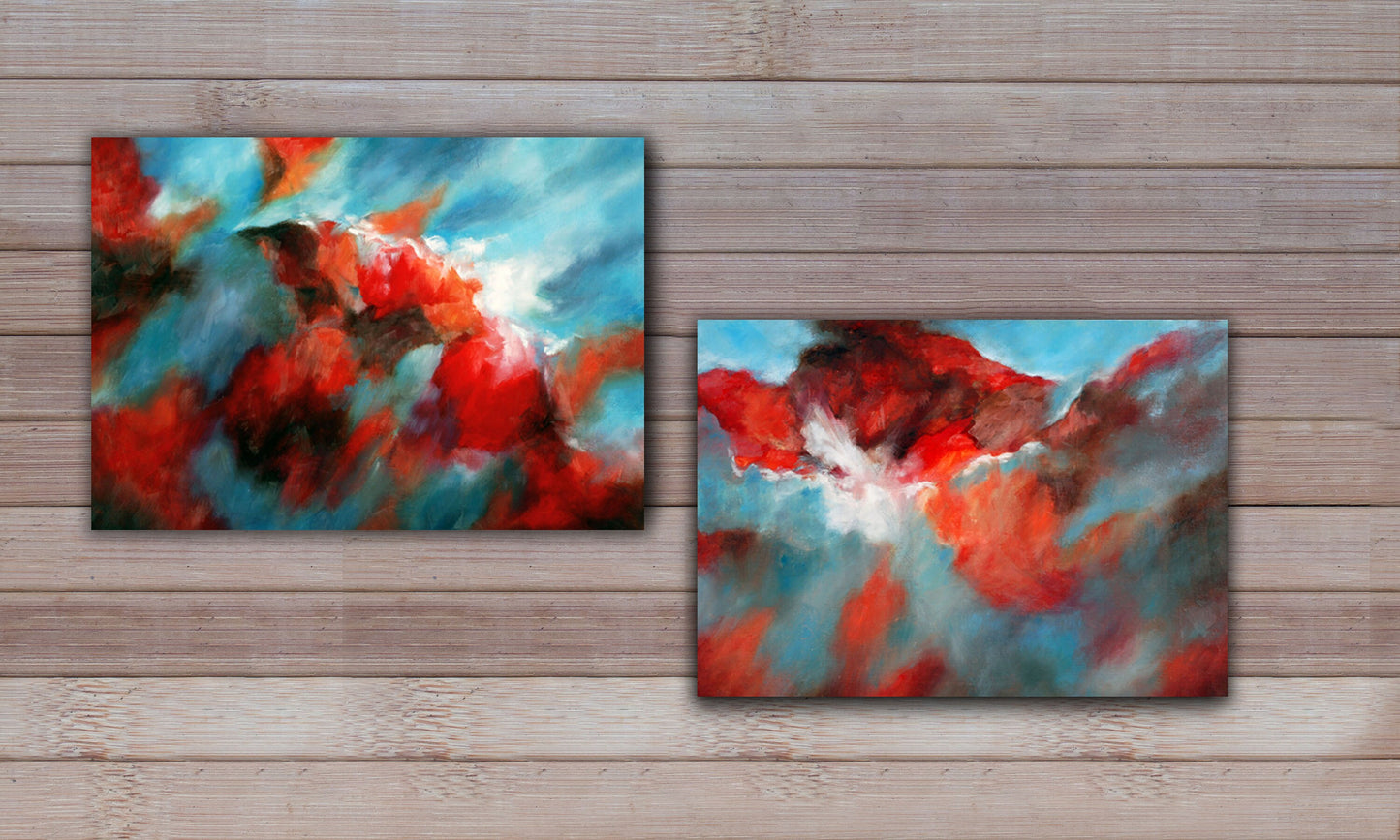 Set of 2 colorful abstract printable wall art pieces