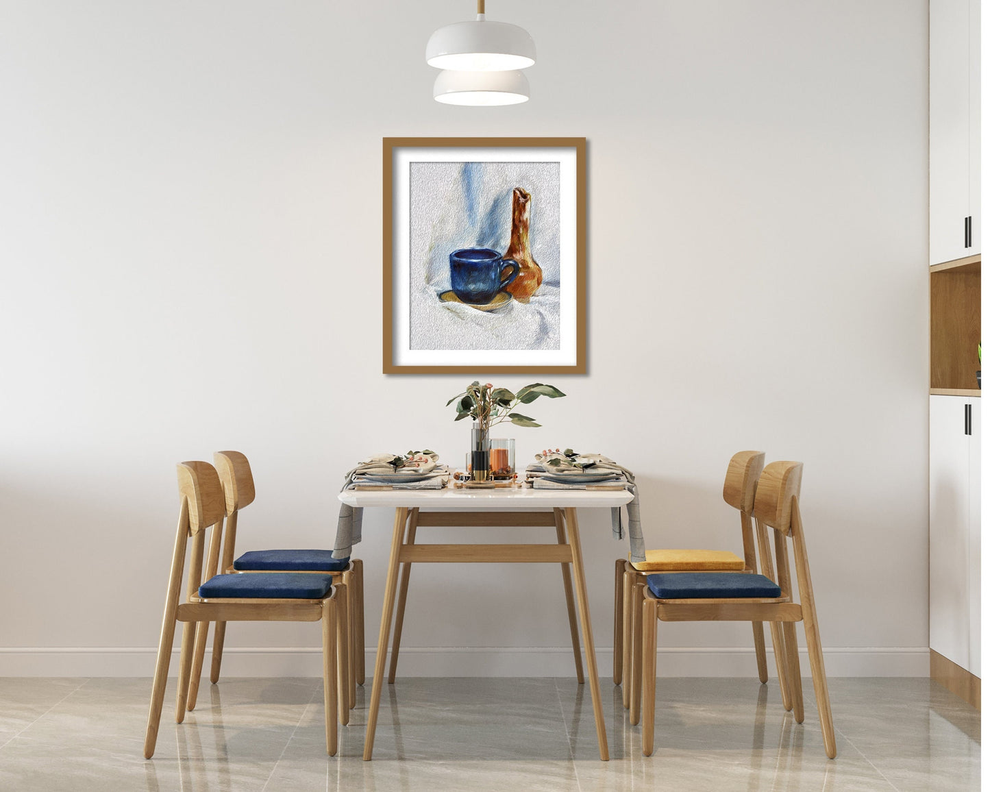 Still life coffee painting for kitchen