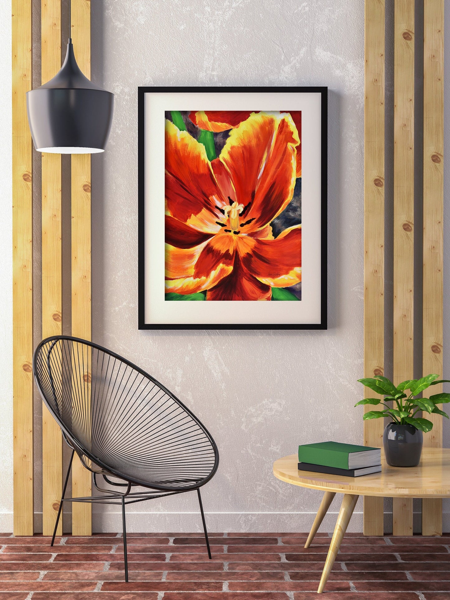 Printable Floral Wall Art – Giant Tulip Oil Painting Print