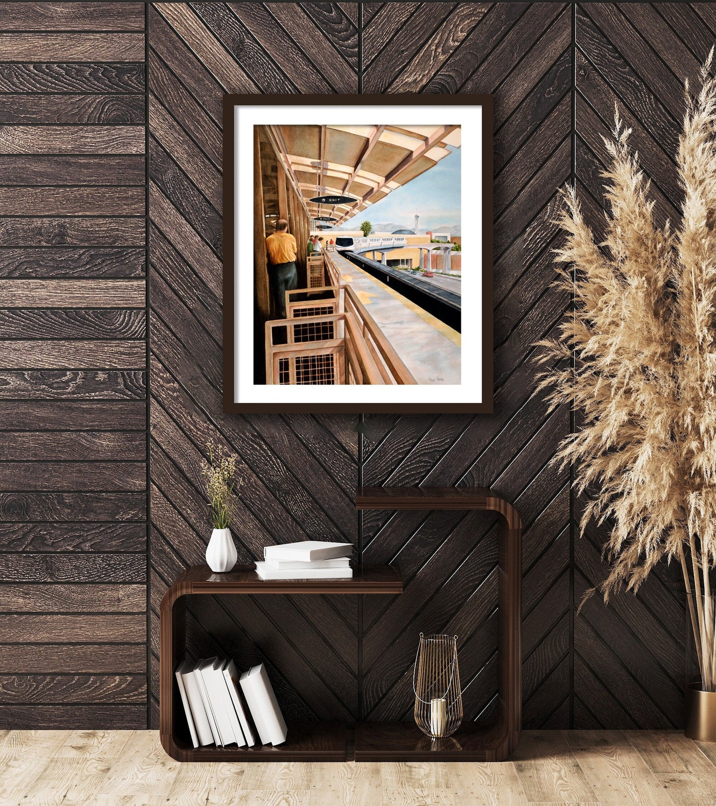 Las Vegas Monorail Art | Modern City Wall Art | Urban Architecture Print | MGM Vegas Print | Digital Download Art | Printable Art Instantly