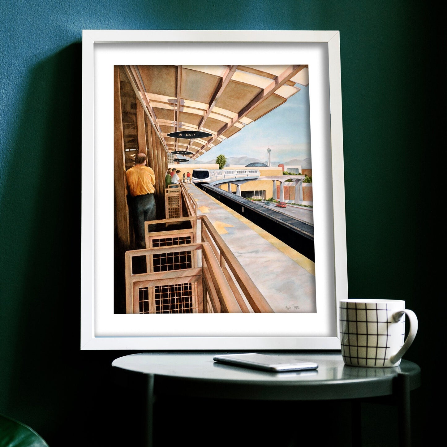 Las Vegas Monorail Art | Modern City Wall Art | Urban Architecture Print | MGM Vegas Print | Digital Download Art | Printable Art Instantly