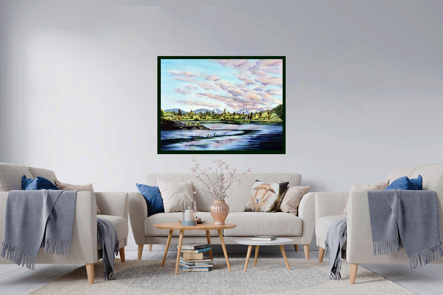 Pacific Northwest Mountain Print | Bend Oregon Travel Poster | Mountain Lake Wall Art | Landscape Digital Download | Nature Print