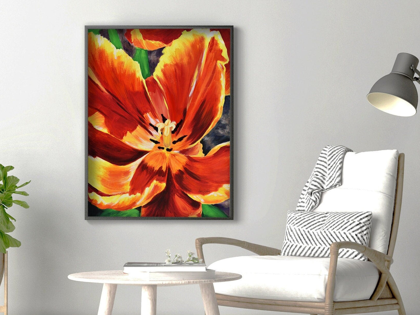 Printable Floral Wall Art – Giant Tulip Oil Painting Print