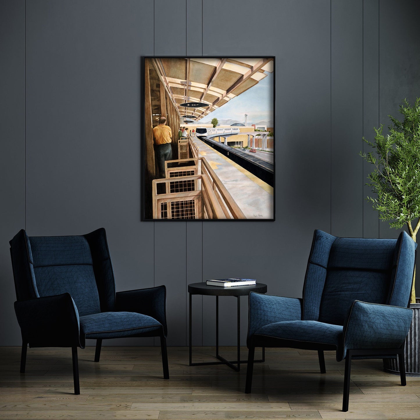 Las Vegas Monorail Art | Modern City Wall Art | Urban Architecture Print | MGM Vegas Print | Digital Download Art | Printable Art Instantly