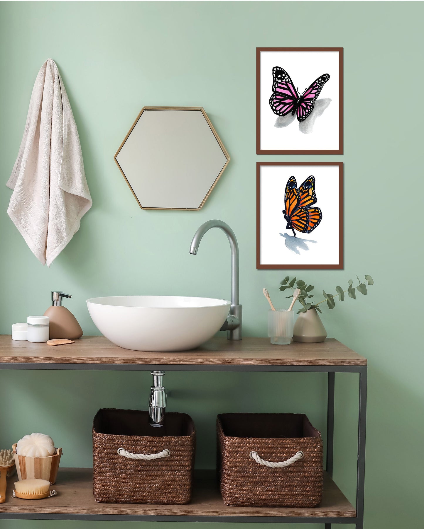 Monarch Butterfly Digital Prints Set of 2