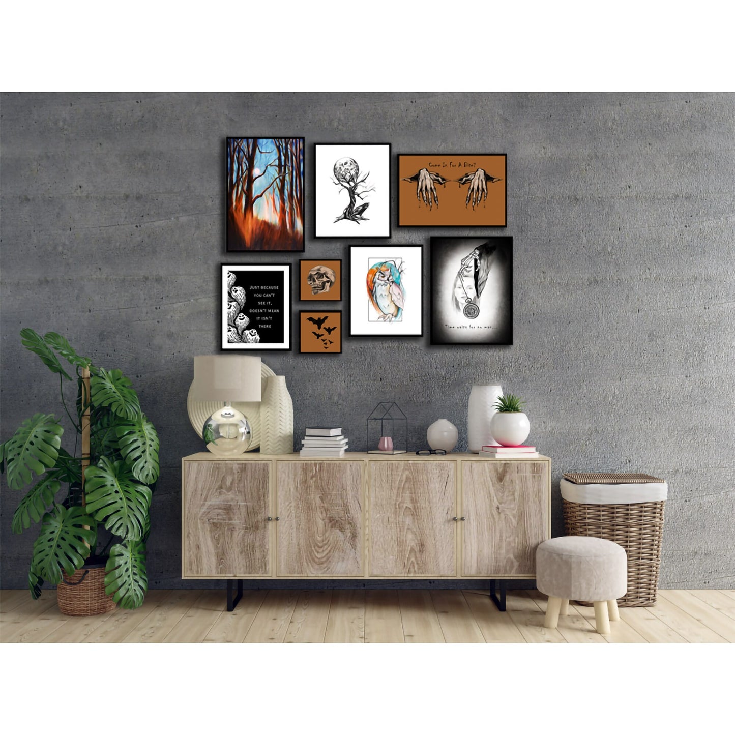 Curated Halloween gallery wall digital download collection