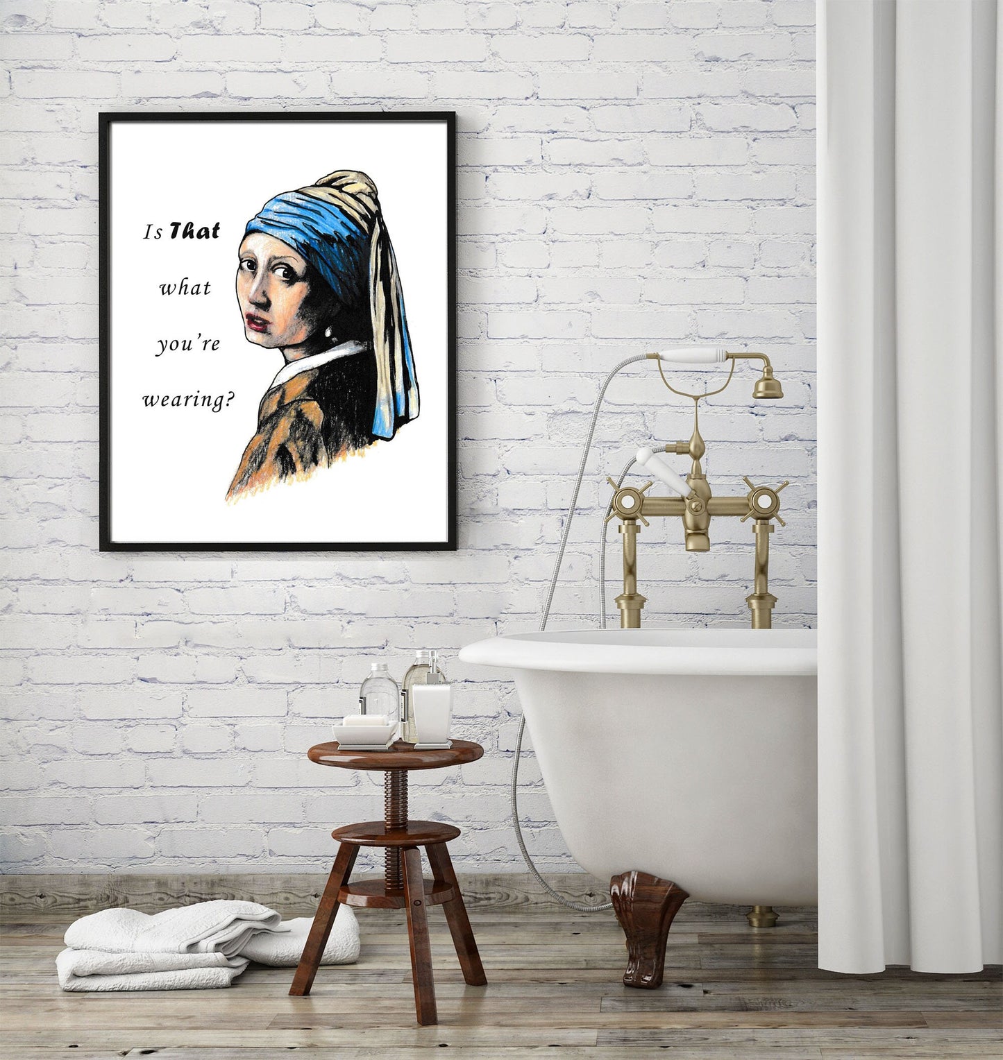 Funny dressing room art with bold, minimalist design