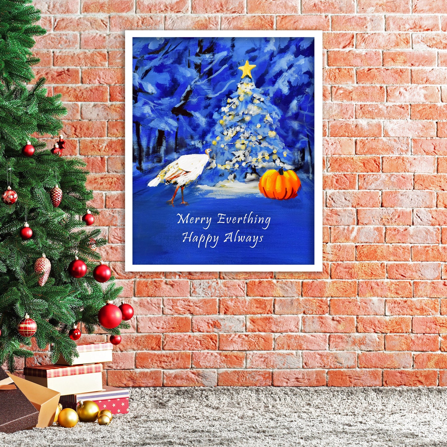 Festive holiday wall art download for Christmas and fall decor