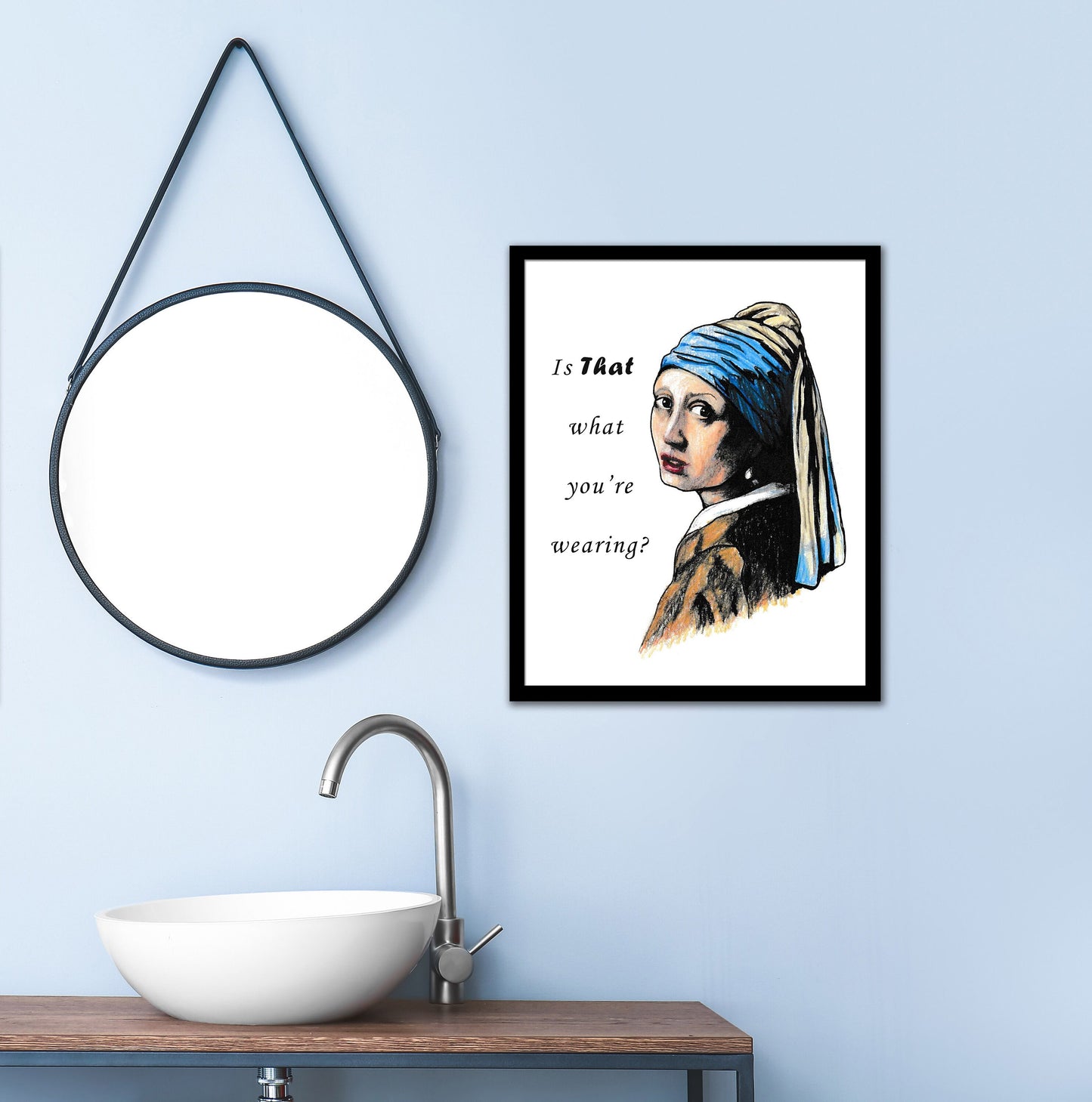 Printable art for bathroom or dressing room with humor