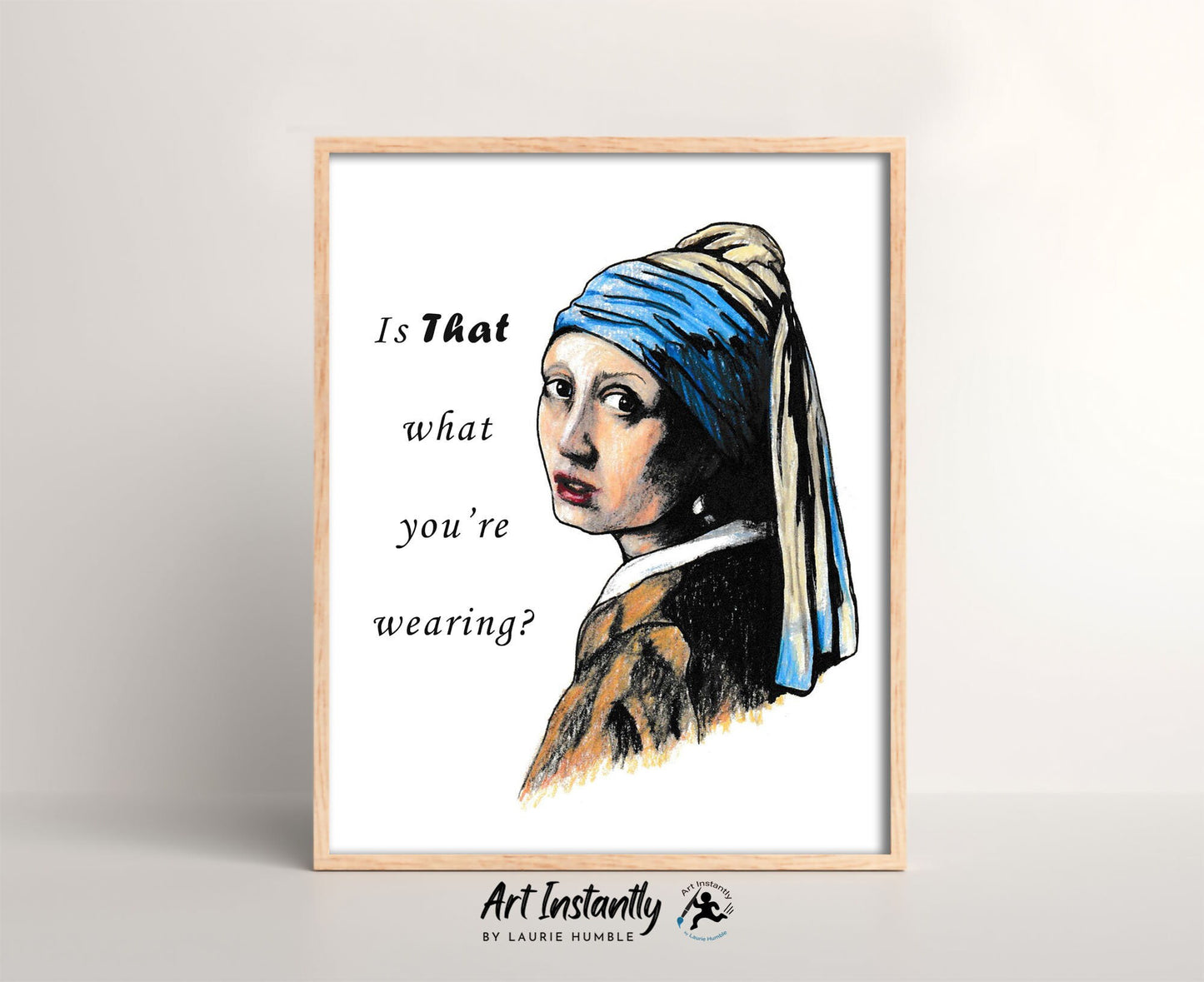 Unique bathroom prints with classic painting humor