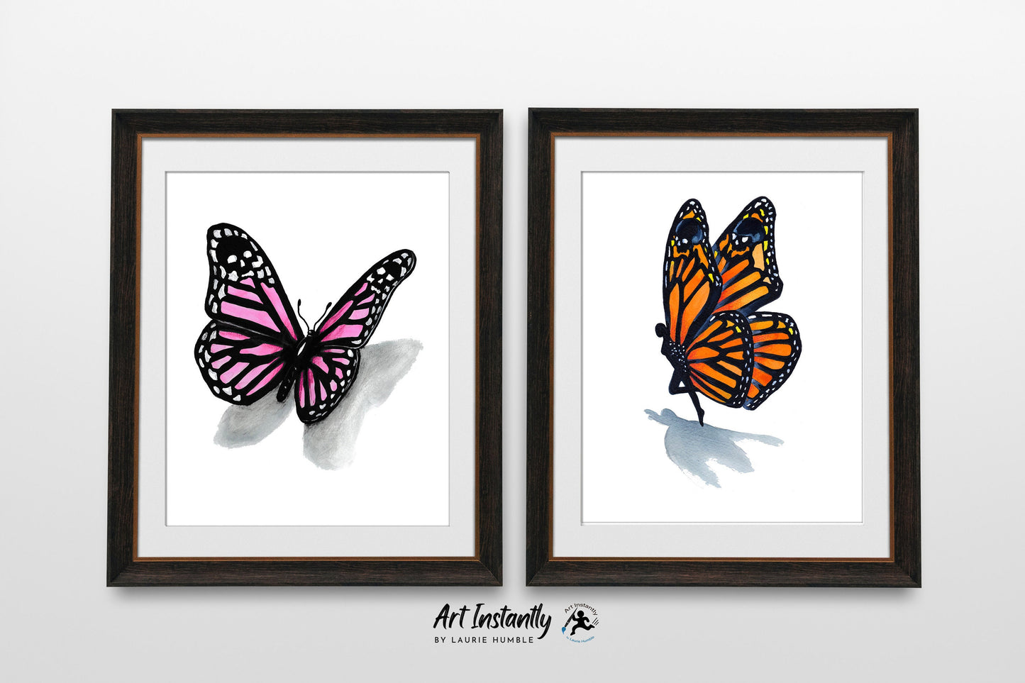 Monarch Butterfly Digital Prints Set of 2