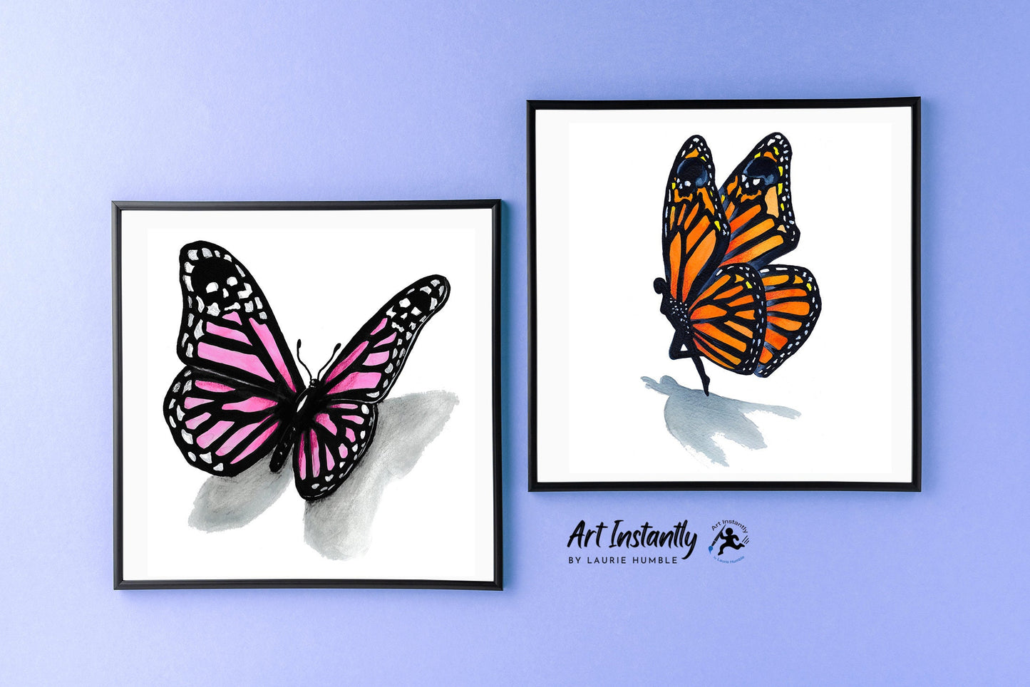 Monarch Butterfly Digital Prints Set of 2