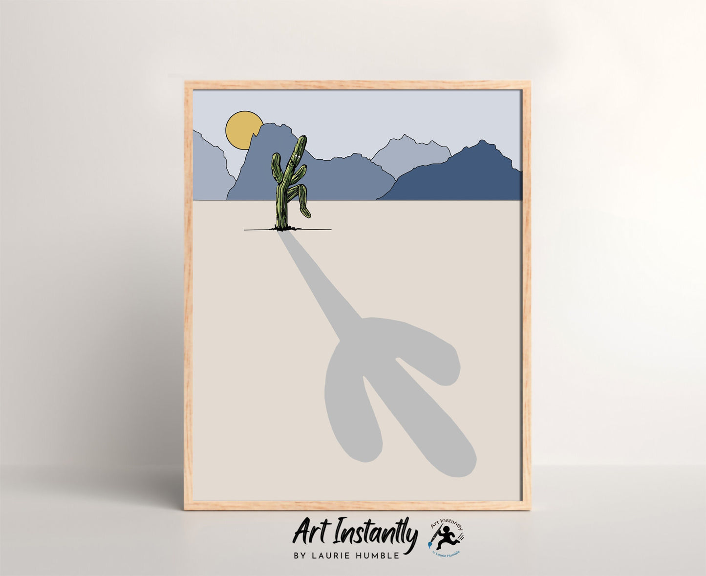 Instant download minimalist cactus art for bedrooms or offices