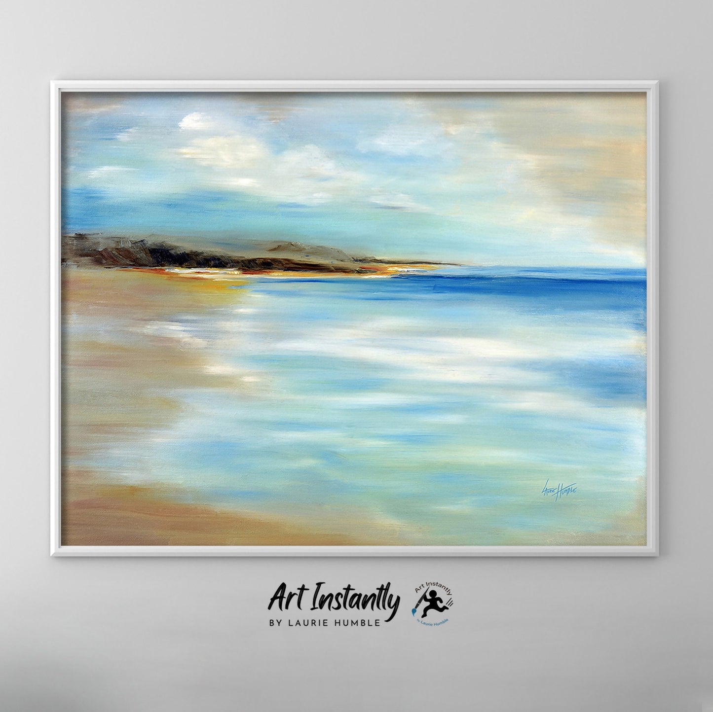 Abstract coastal landscape printable wall art close up