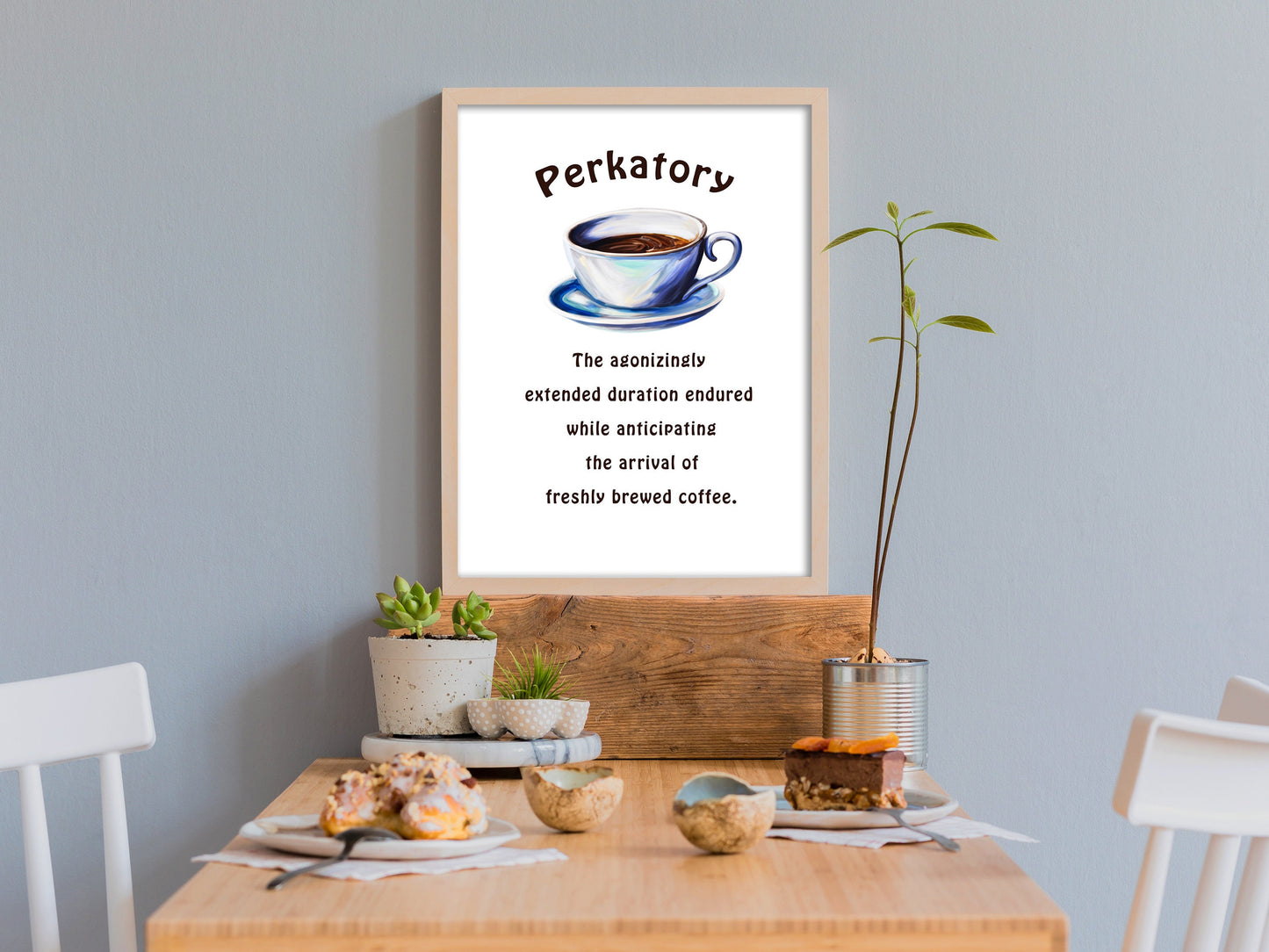Funny coffee quote printable art for home or gift