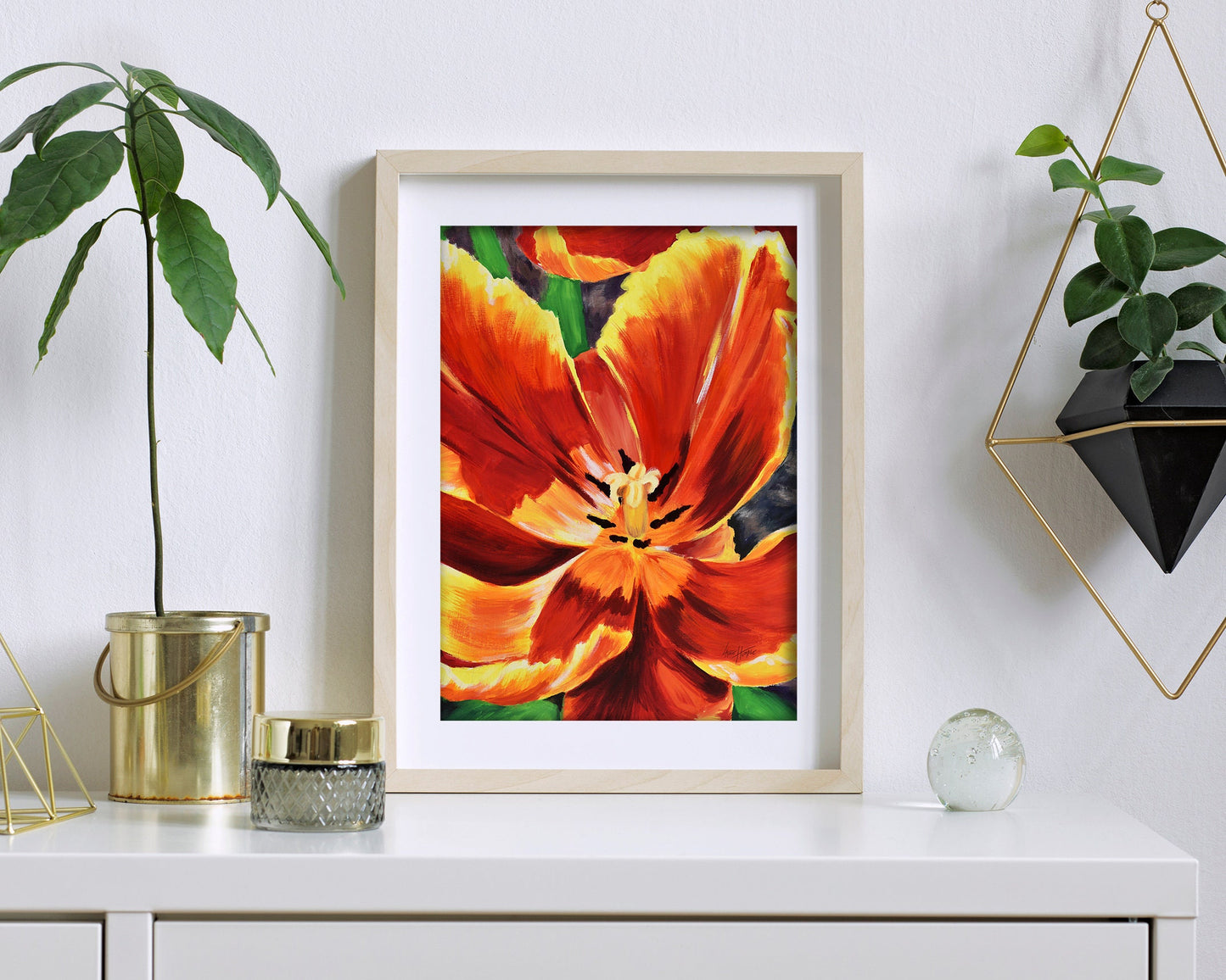Printable Floral Wall Art – Giant Tulip Oil Painting Print