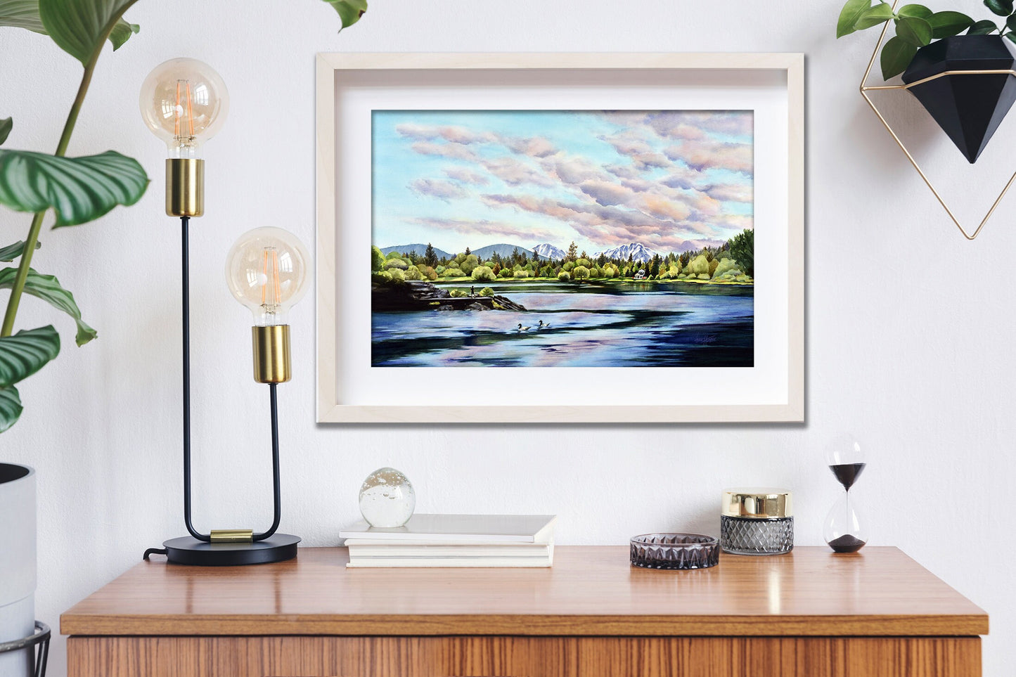 Pacific Northwest Mountain Print | Bend Oregon Travel Poster | Mountain Lake Wall Art | Landscape Digital Download | Nature Print